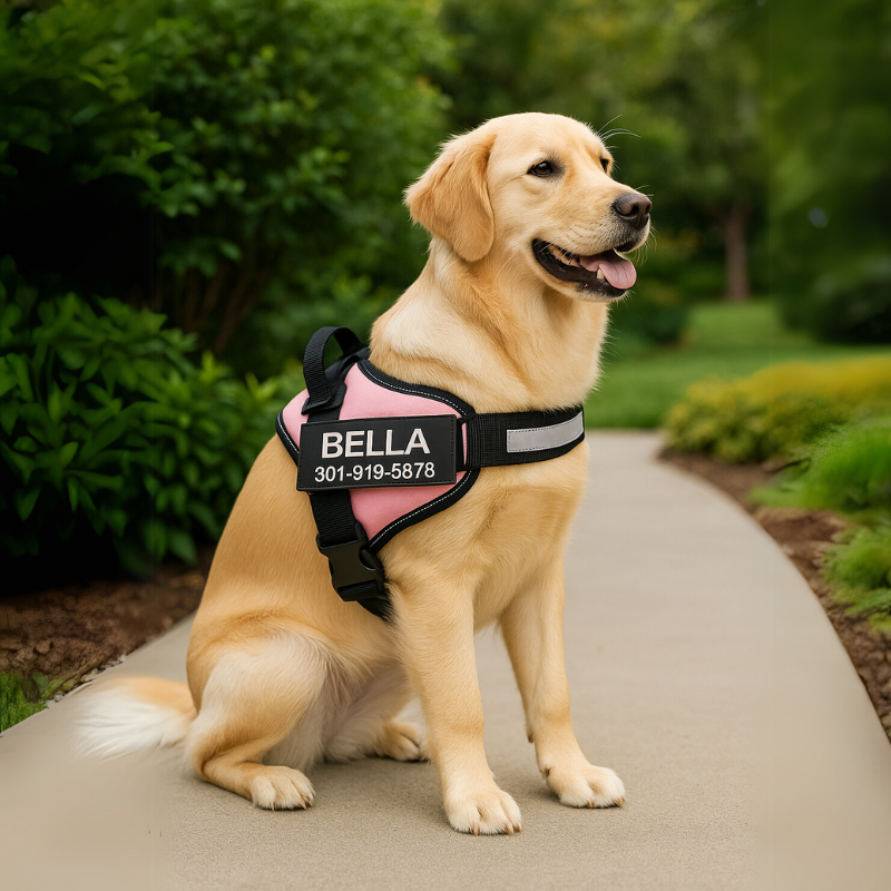 Personalized No Pull Dog Harness With Name And Number