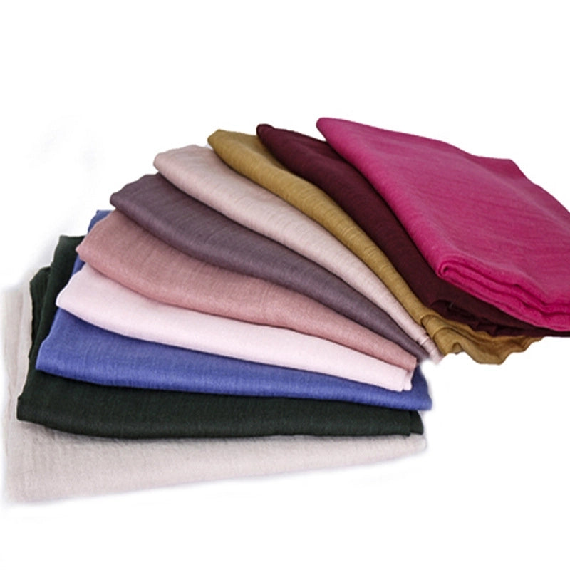 Women's Sweet Solid Color Cotton Silk Scarves