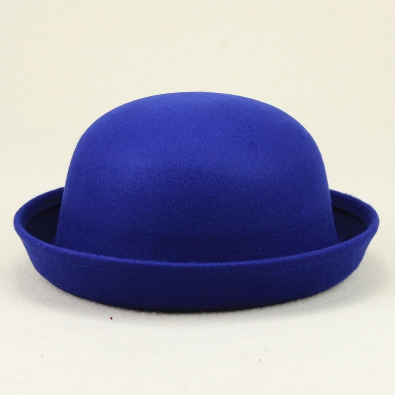 Unisex Minimalist Solid Color Eaveless Fedora Hat