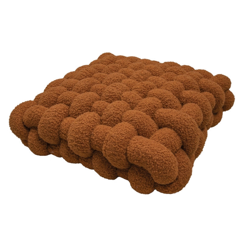 Lambswool Pillow Square Woven Chair Cushion Sofa Cushion Plush Pillow Decorative Bay Window Cushion