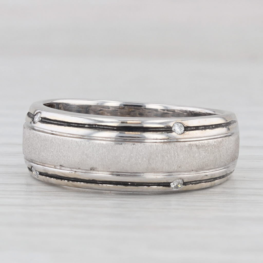 Vera Wang Love Men's Wedding Band Diamond 14k White Gold Size 10 Ring