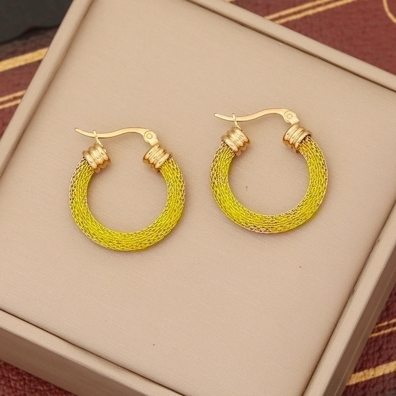 1 Pair Minimalist U Shape Circle Stainless Steel Plating Hoop Earrings