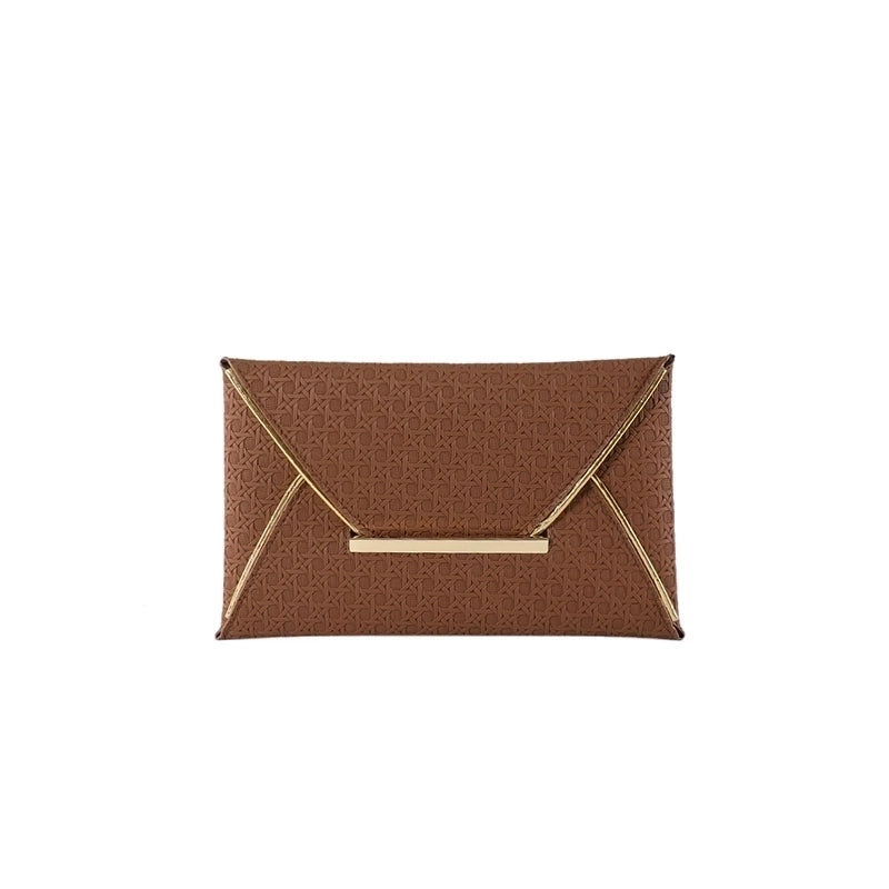 Women's Pu Leather Solid Color Classic Style Square Flip Cover Clutch Bag