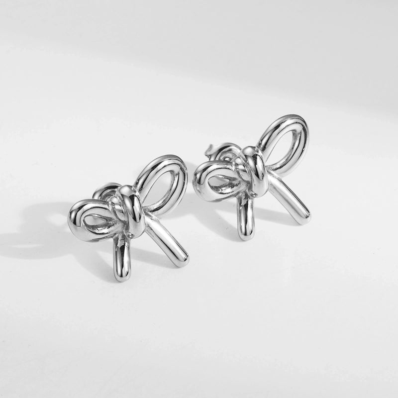 1 Pair Cute Minimalist Classic Style Bow Knot Plating Stainless Steel 18k Gold Plated Ear Studs
