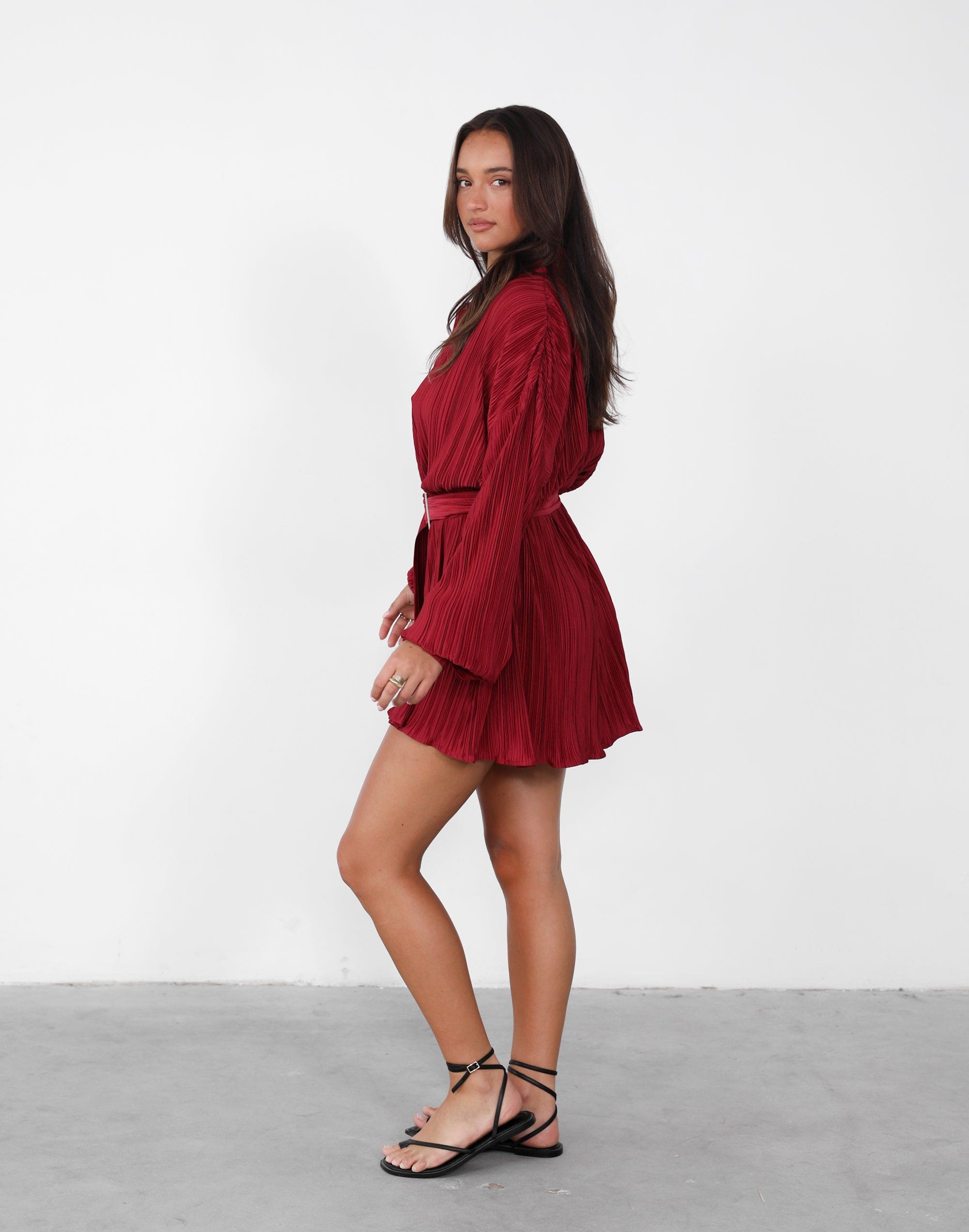 Heart Of Gold Mini Dress (Wine)