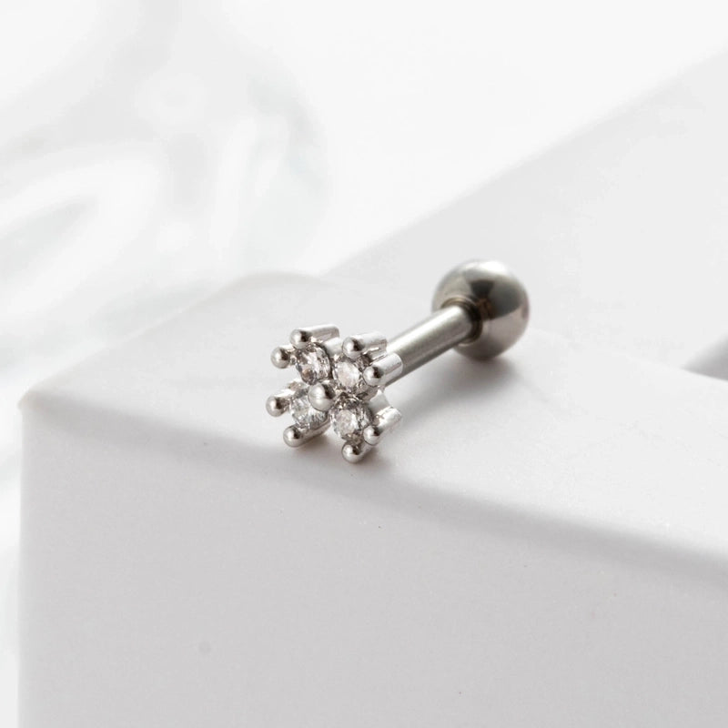 Ear Cartilage Rings & Studs Geometric 316L Stainless Steel  Copper Inlaid Zircon