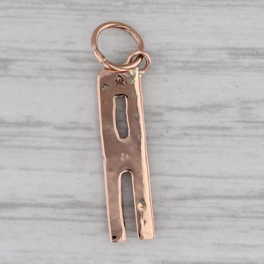 0.10ctw Diamond Letter Initial A Pendant 14k Rose Gold Charm