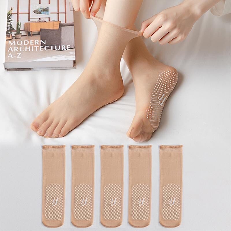 Invisible. Slip-resistant Crystal Silk Socks