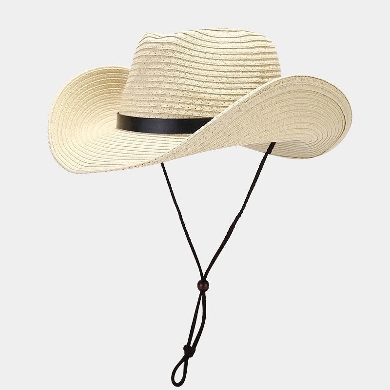 Women's Retro Ethnic Style Solid Color Crimping Straw Hat