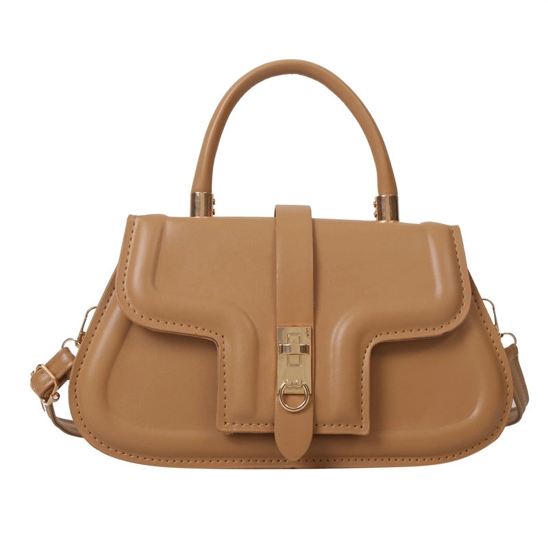 Women's Medium Pu Leather Solid Color Vintage Style Classic Style Magnetic Buckle Square Bag