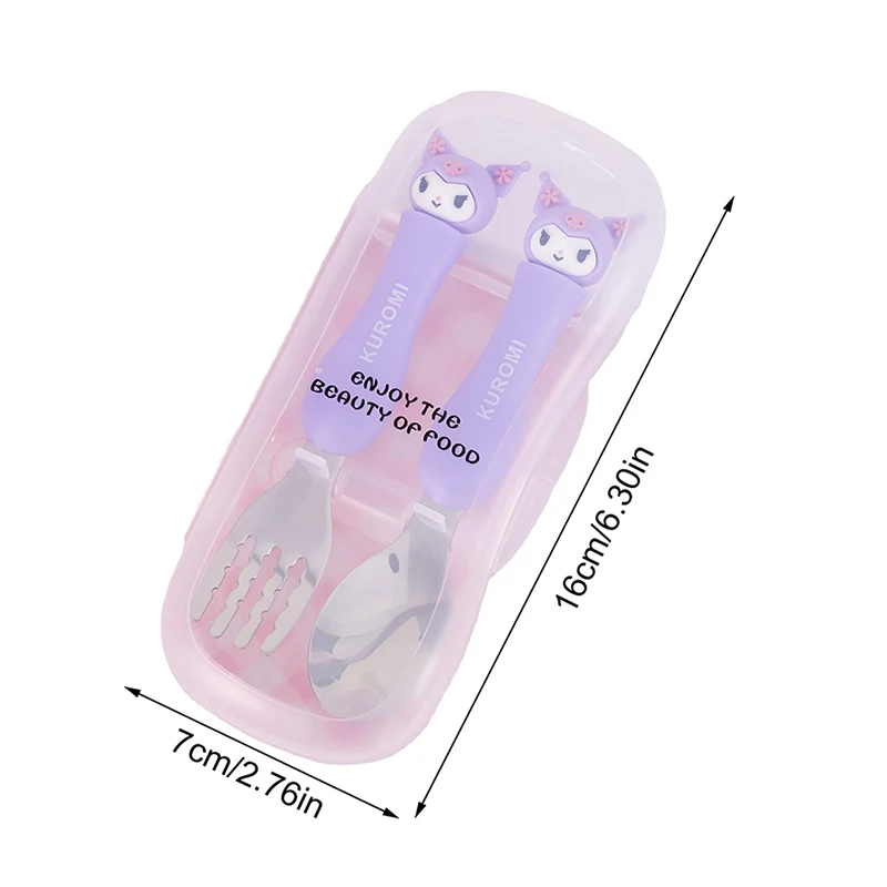 CUTE CARTOON ANIME SPOON FORK SET PORTABLE STAINLESS STEEL TABLEWARE