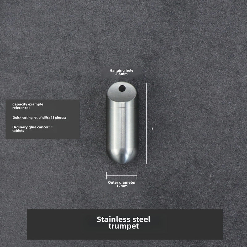Titanium Alloy Portable Small Medicine Bottle Sealed Waterproof Warehouse Pill Bottle Outdoor Cartridge Capsule Medicine Box