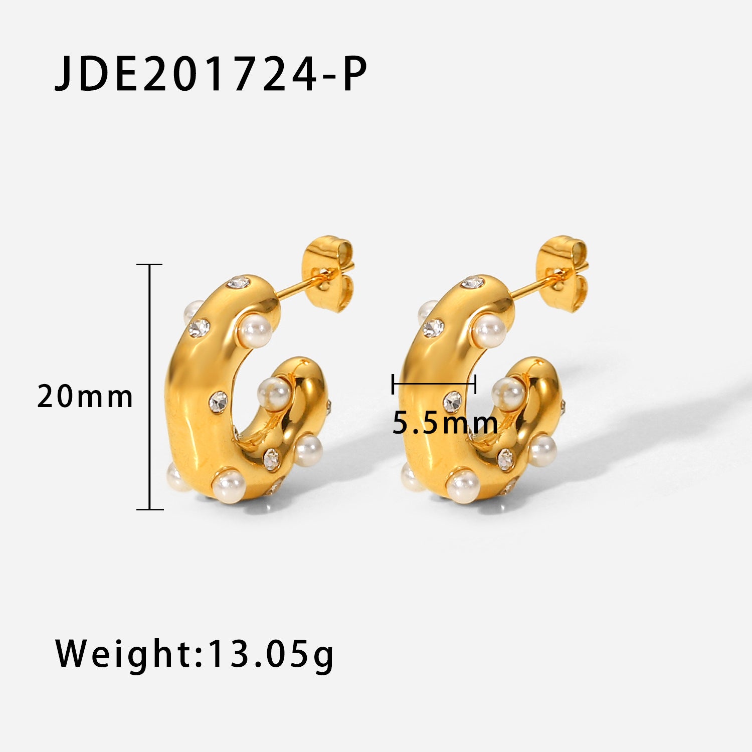 Jie Ding Stainless Steel Earrings Pearl Earrings Female Design Niche Titanium Steel
