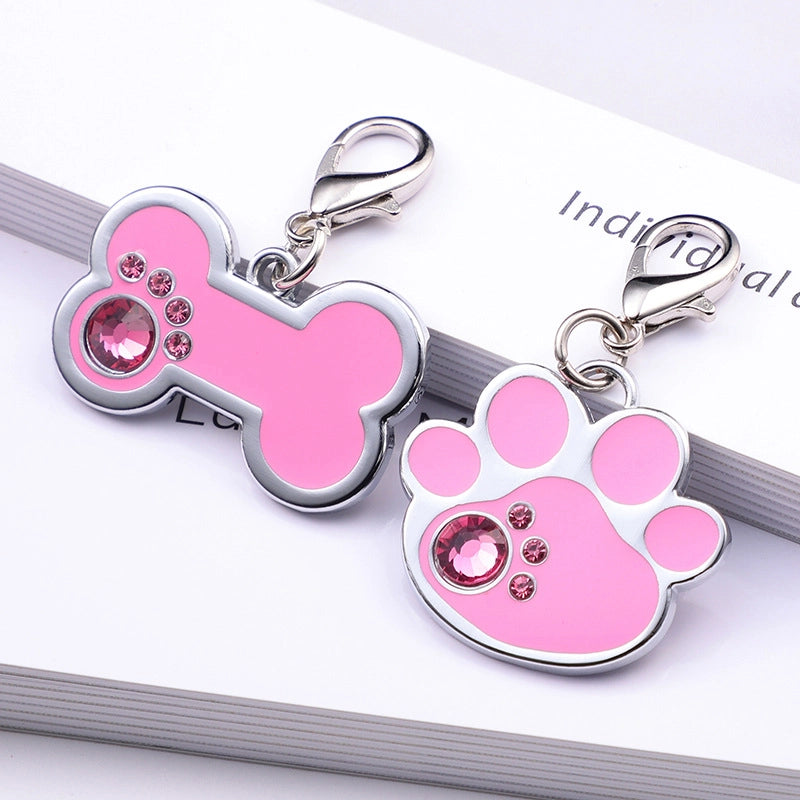 Modern Style Alloy Paw Print Pet Accessories Nameplate