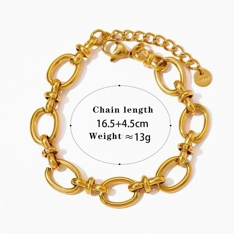 3 Pieces Casual Geometric Heart Shape 304 Stainless Steel 16K Gold Plated White Gold Plated Gold Plated Zircon Bracelets In Bulk