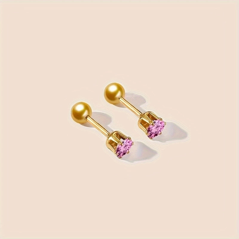 3 Pairs Minimalist Classic Style Geometric 304 Stainless Steel 18K Gold Plated Cartilage Earrings