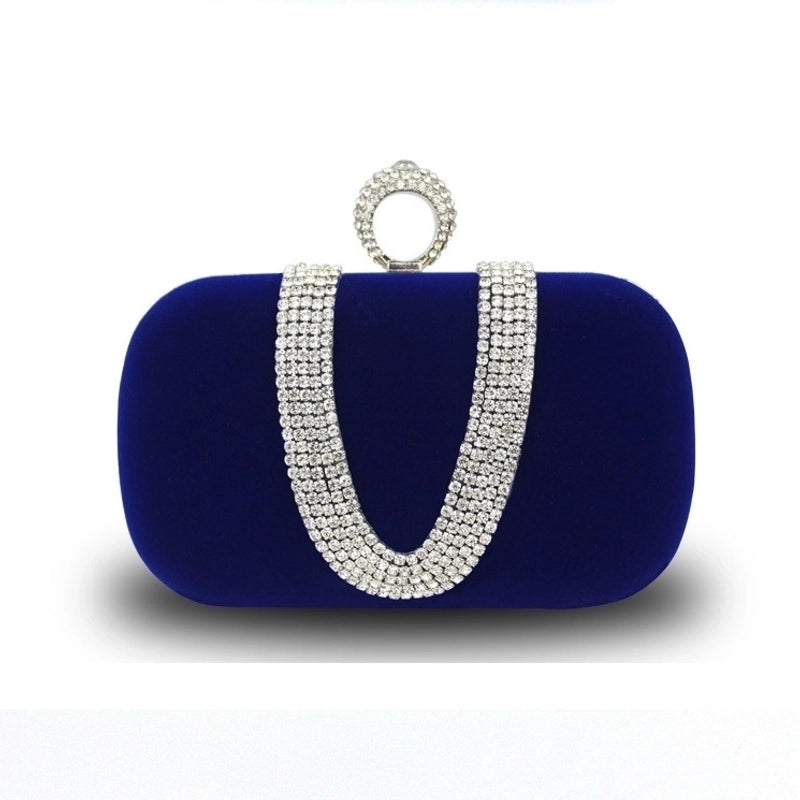 Purple Black Bright Red Solid Color Square Evening Bags