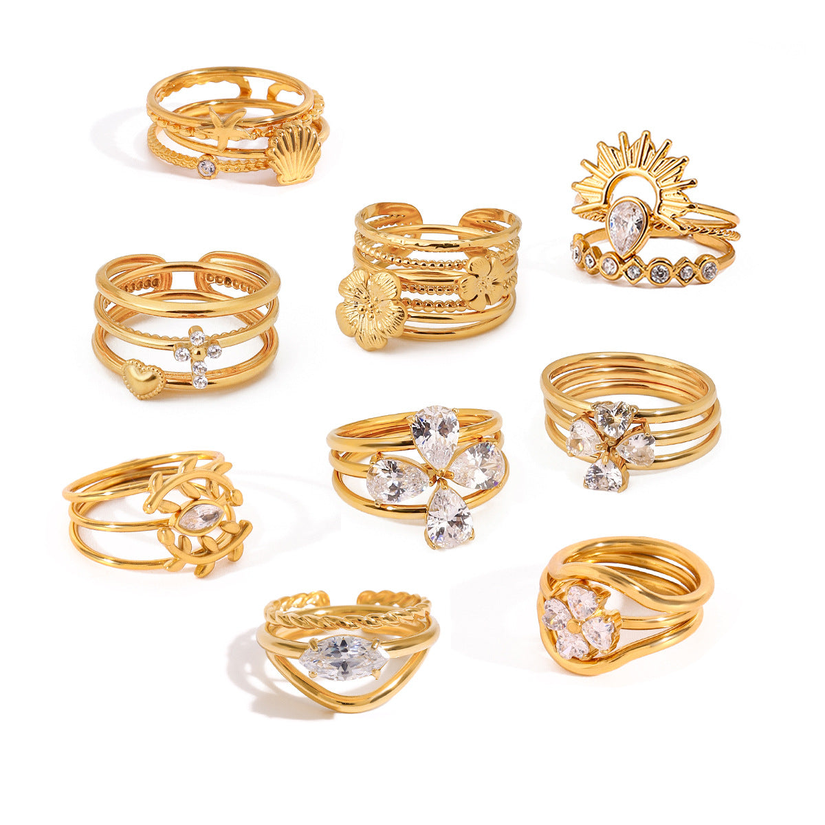 Jie Ding Titanium Steel Ring Female Niche Design Ring Jewelry Stainless Steel Rings