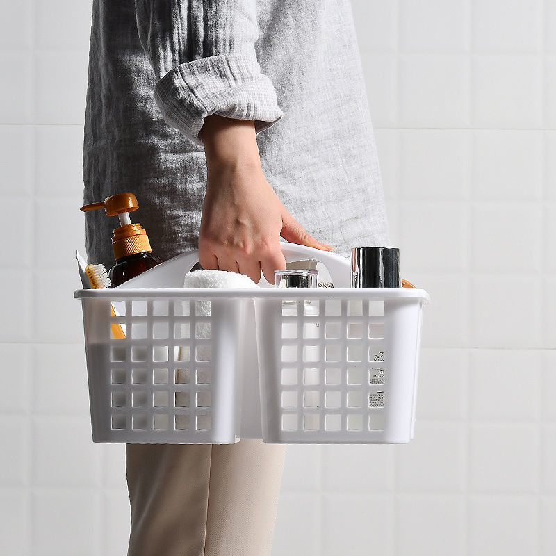 3 Compartment Storage Basket With Handle