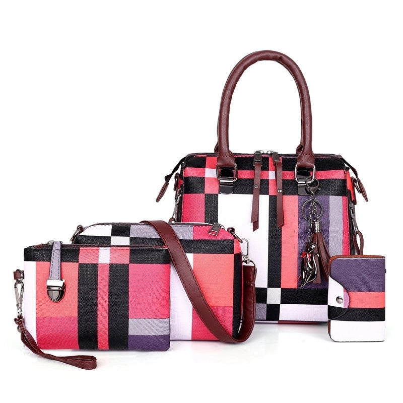 Women's Medium All Seasons Pu Leather Solid Color Vintage Style Square Zipper Bag Sets