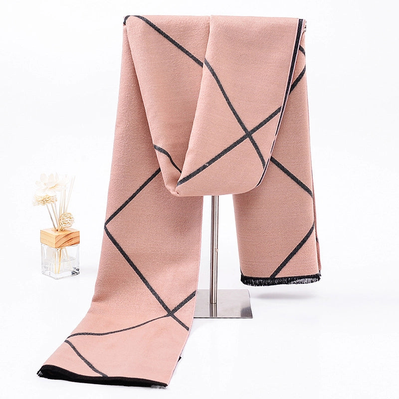 Autumn And Winter New Classic  Double-sided Two-color Plaid Anti-cashmere Women's Scarf Thickened Lengthened Warm