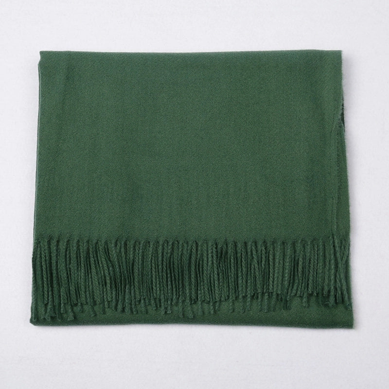 Cashmere Solid Color Scarf Women's Autumn And Winter 220g Explosions Barbed Hair Padded Travel Warm Tassel Shawl