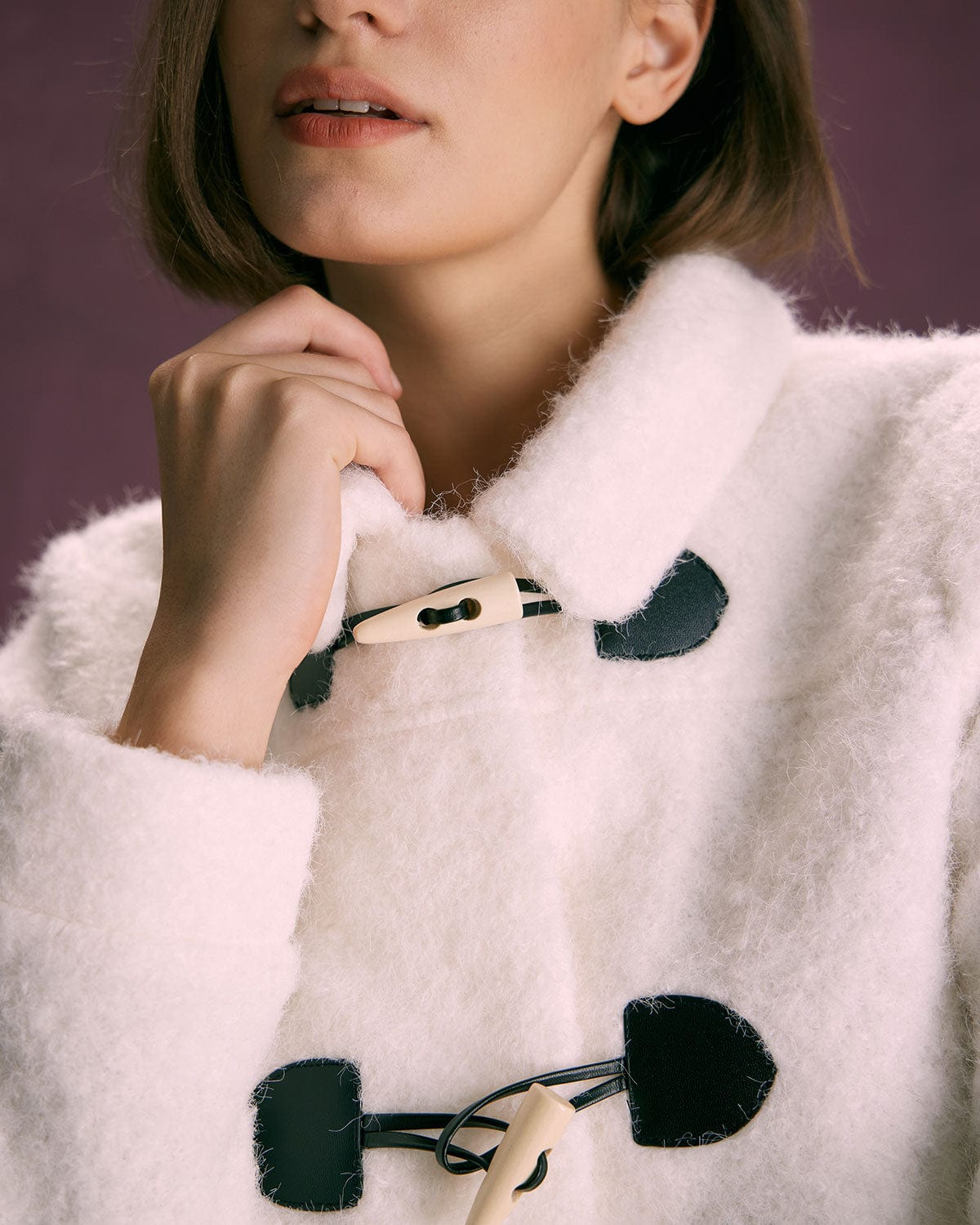 The White Horn Button Long Sleeve Jacket