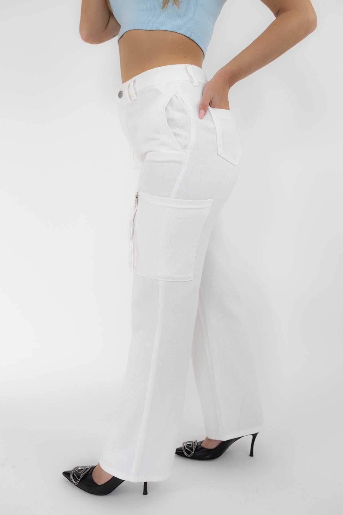 Caitlin Cargo Pants _ white