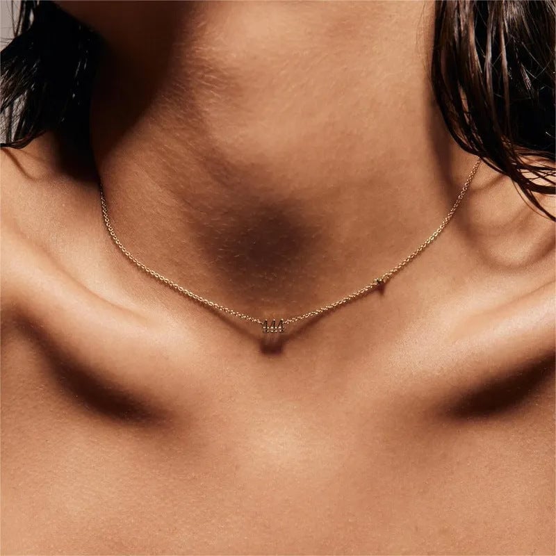 Moderate Luxury Number Text Letter Titanium Steel Electroplating Necklaces