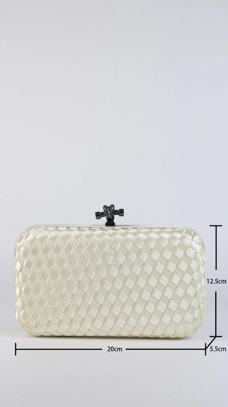 Red Rose Red Green Polyester Solid Color Lingge Square Clutches