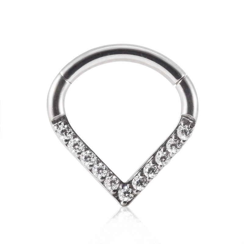 2 Pieces Nose Rings & Studs Fashion Moon Water Droplets G23 Titanium Stainless Steel Zircon Inlay Rhinestones Zircon
