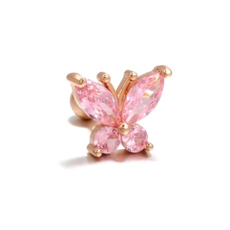 Fashion Geometric Brass Plating Zircon Ear Studs 1 Piece