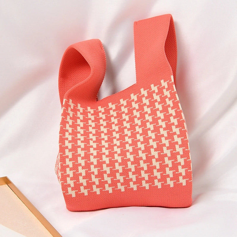 Women's Small Polyester Geometric Streetwear Open Tote Bag