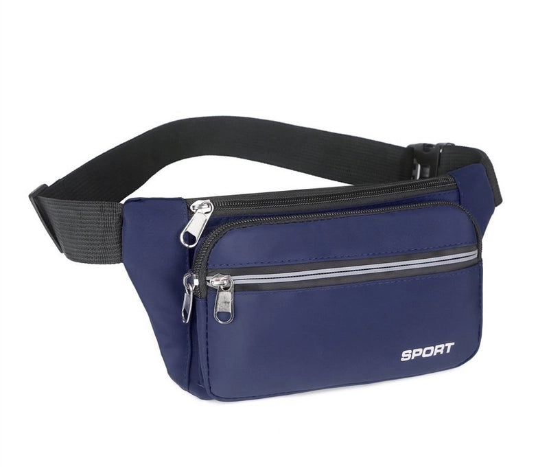 Men's Solid Color Nylon Zipper Fanny Pack