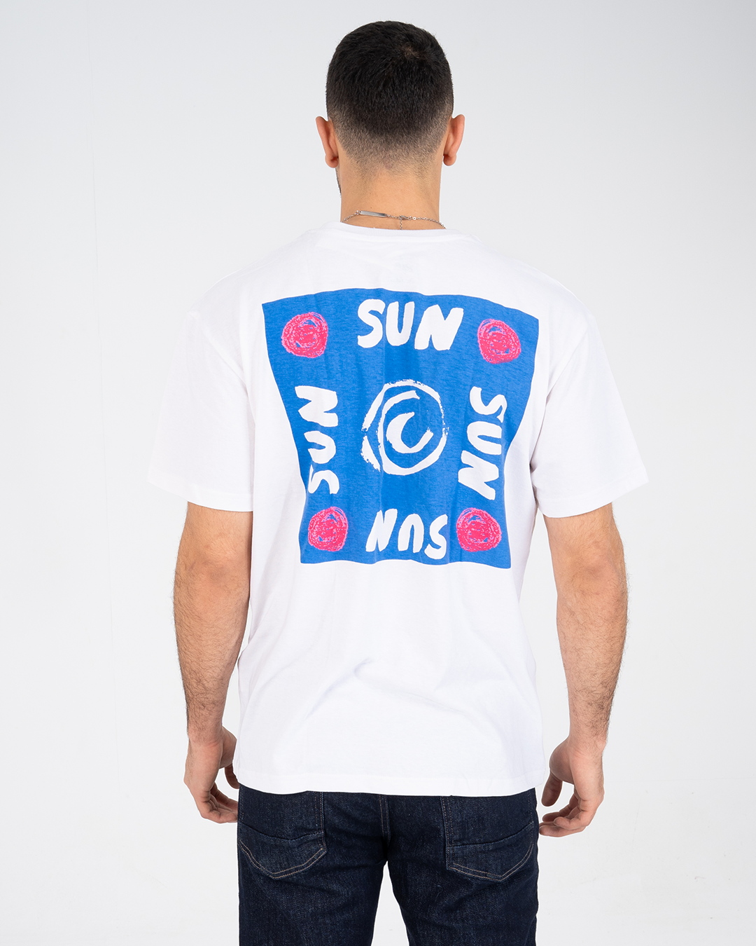 Mens Short Sleeved Sun Printed Oversized T-Shirt