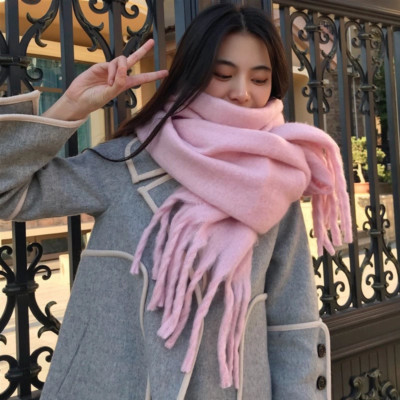 Women's Minimalist Classic Style Solid Color Imitation Cashmere Scarf