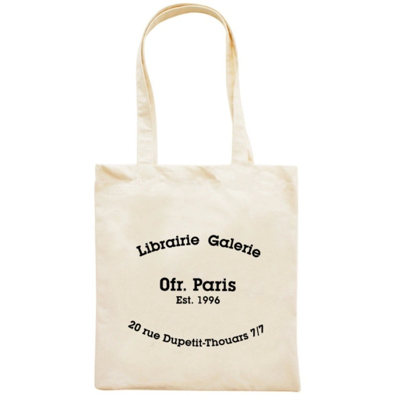 Unisex Medium Cotton Letter Preppy Style Square Open Square Bag