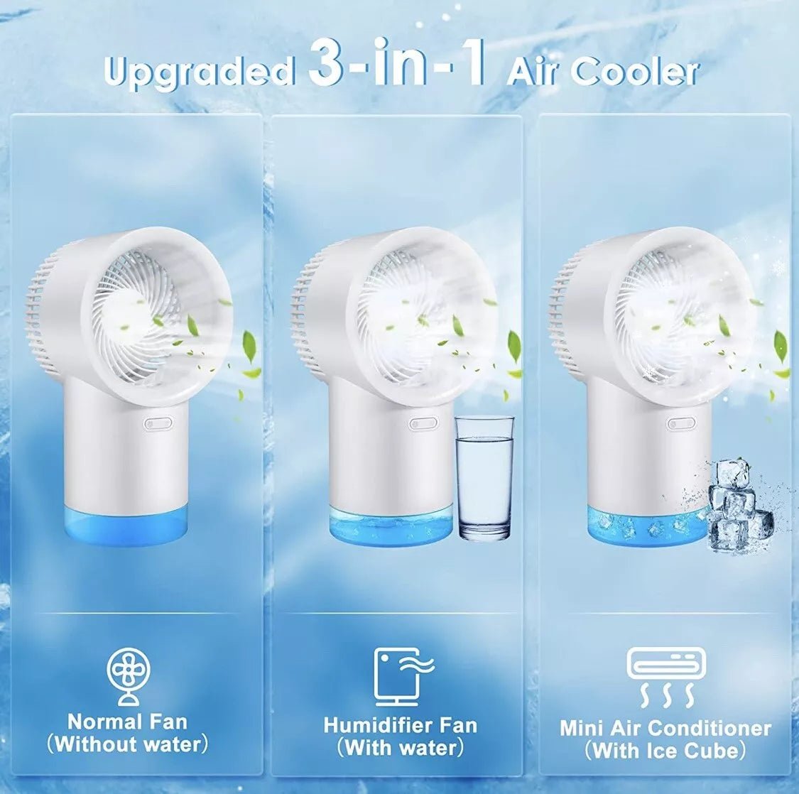 RECHARGEABLE COOLING FAN WITH 3-SPEED MODES