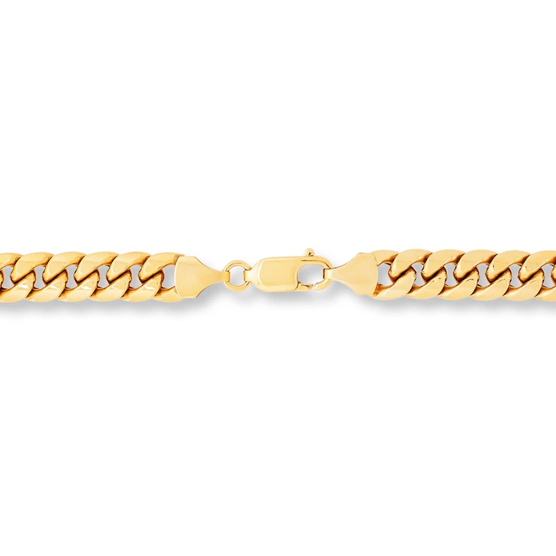 Miami Cuban Chain Necklace Hollow 10K Yellow Gold 22