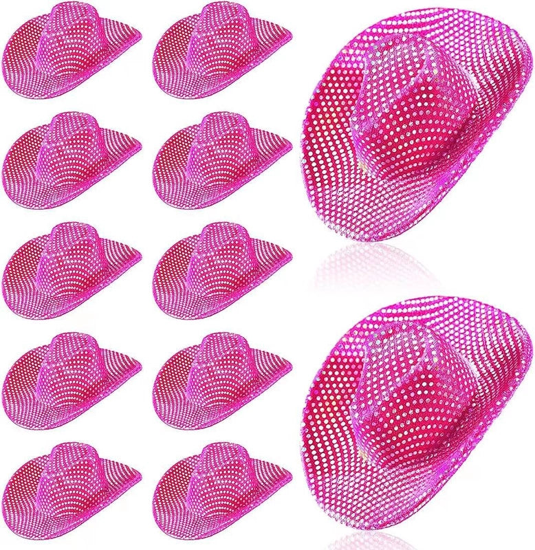 Mini Neon Cowboy Girl Hat Flash Space Fantasy Hologram Western Cowboy Hat Party Disco Supplies