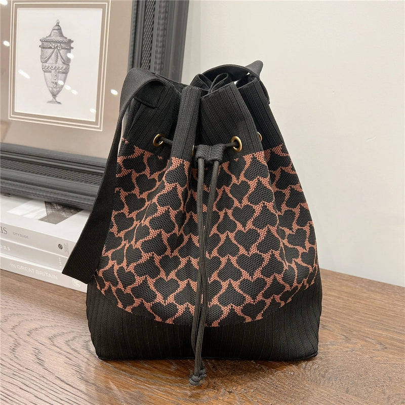 Women's Medium Knit Geometric Vintage Style Classic Style String Tote Bag