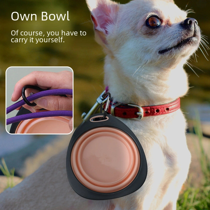 Pet Bowl Tableware Portable Folding Bowl Outdoor Traveling Dog Food Bowl Cat And Dog Universal