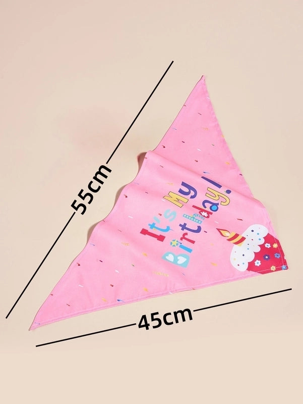 Cute Polyester Birthday Cartoon Letter Pet Scarf Pet Tire