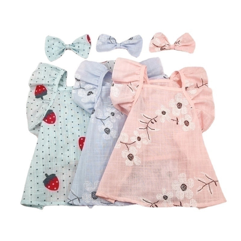 Sweet Cotton Flower Strawberry Pet Clothing