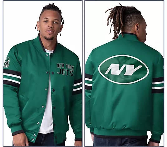 🔥Buy 2 for only $55🎁Buy 2 Get 2 Free🏈NFL Starter Satin Twill Snap Front Jacket