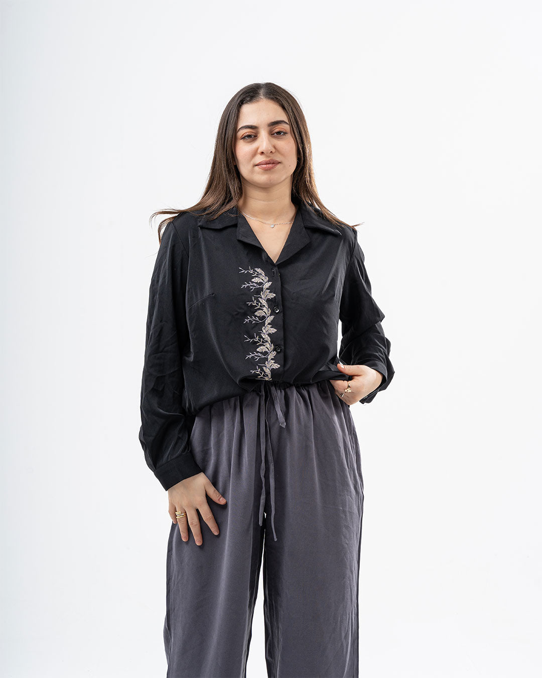Embroidered Long Sleeve Womens Blouse