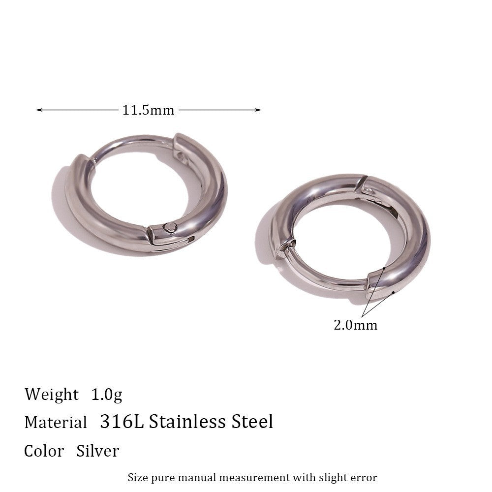 Fashion Circle Geometric Stainless Steel 18K Gold Plated Earrings