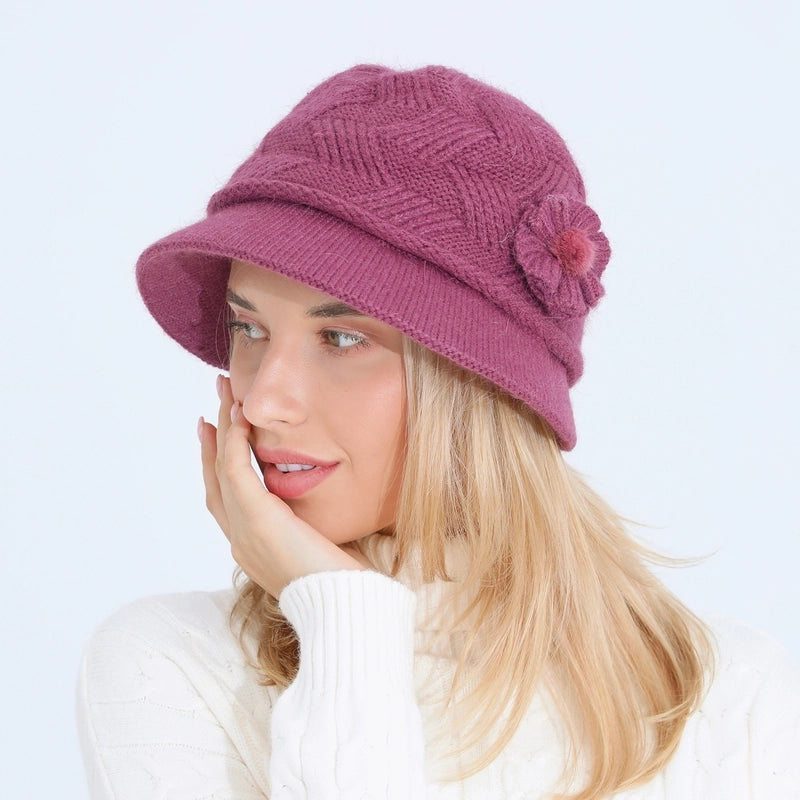 Women's Minimalist Solid Color Flat Eaves Wool Cap