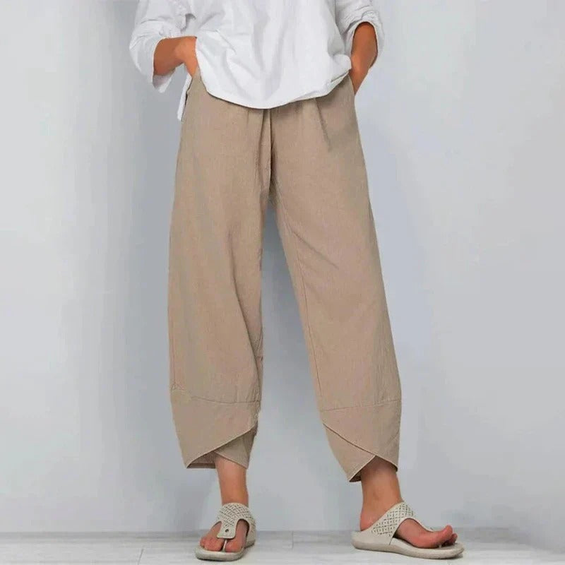 Nathalie - Chic cotton and linen trousers