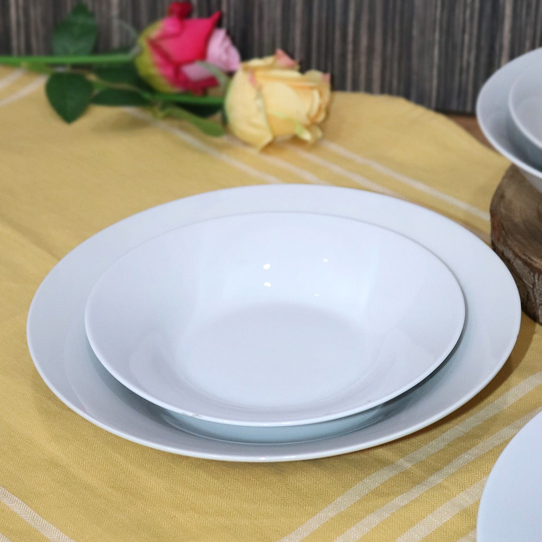 Classic White Deep Round Porcelain Plates